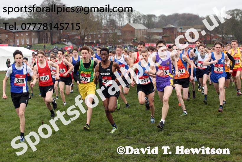 Junior boys 2019 New Balance English Schools Cross Country Champs, Temple Newsam, Leeds. Photo:  David T. Hewitson/Sports for All Pics